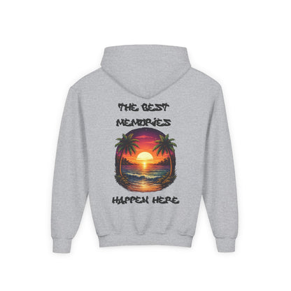 Youth Hoodie — Tropical Sunset Palm Beach Graphic