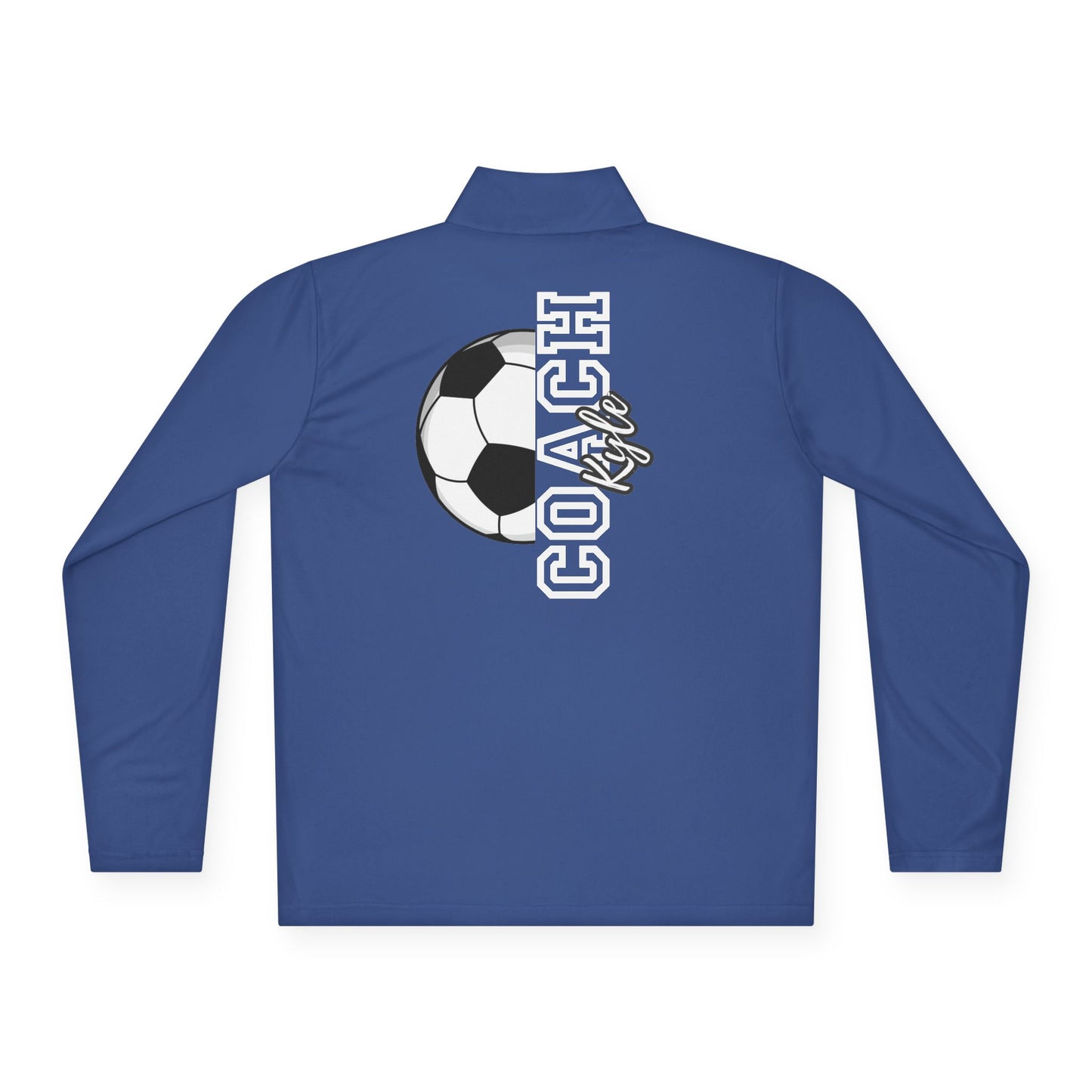 Soccer Coach Quarter-Zip Pullover — 'Coach' Graphic with Soccer Ball