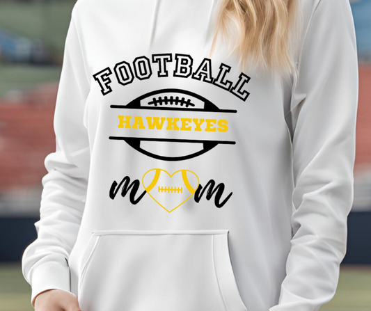 Football Mom Hawkeys Unisex Heavy Blend™ Hooded Sweatshirt