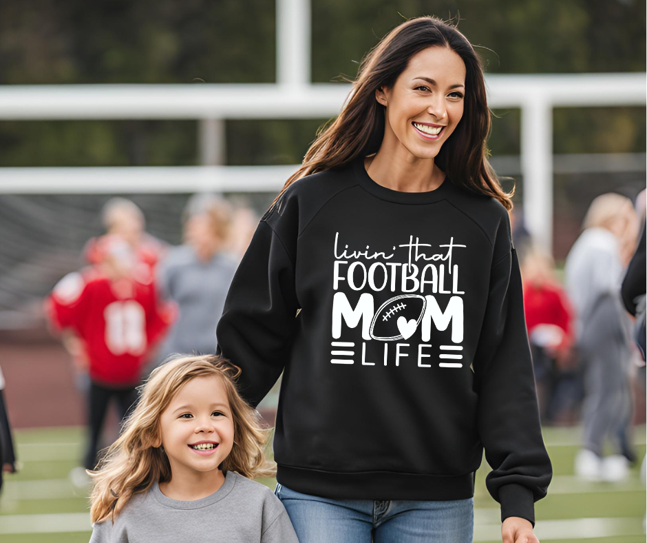 Living that Football Mom Life Crewneck Sweatshirt